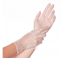 Перчатки виниловые прозрачные M (уп 100шт)