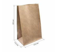 Пакет бумажный с квадр.дном 300 / 290*220*120 крафт М (1000)