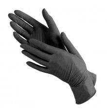 Перчатки нитриловые неопудренные черный S (уп 100шт) 