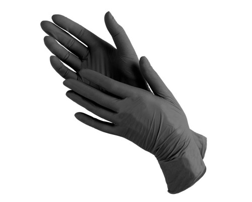 Перчатки нитриловые неопудренные черный S (уп 100шт)  купить в Магнитогорске в Упакофф