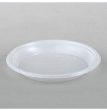 Тарелка пластиковая 167мм глубокая 250мл белая 100/1600