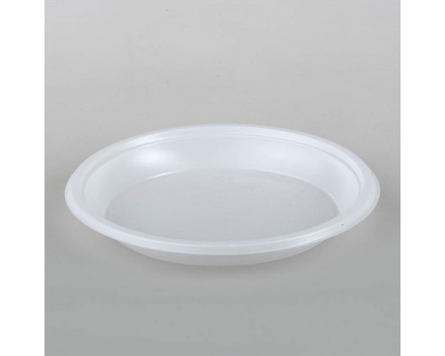 Тарелка пластиковая 167мм глубокая 250мл белая 100/1600