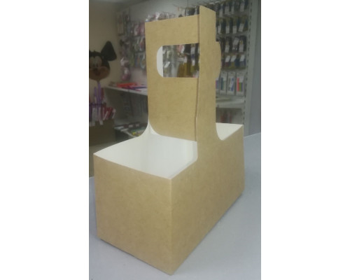 Держатель для 2-х стаканов 80*180*70мм крафт ECO CUPHOLDER