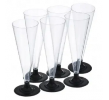 Фужер 150мл Кристалл Конус прозрачный черная ножка Фужер 150мл Кристалл Конус прозрачный черная ножка