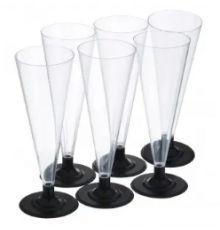 Фужер 150мл Кристалл Конус прозрачный черная ножка