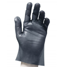 Перчатки одноразовые ТПЭ L черные (уп 100шт) 