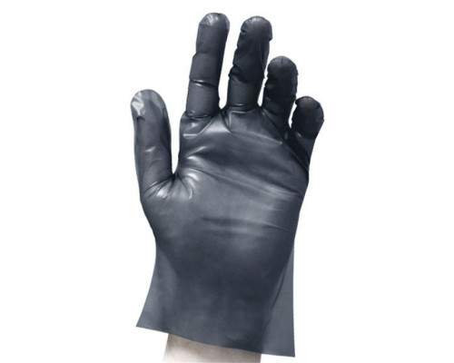 Перчатки одноразовые ТПЭ L черные (уп 100шт)  купить в Магнитогорске в Упакофф
