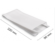 Пакет бумажный 220*90*40 белый (уп100шт) Пакет бумажный 220*90*40 белый (уп100шт)