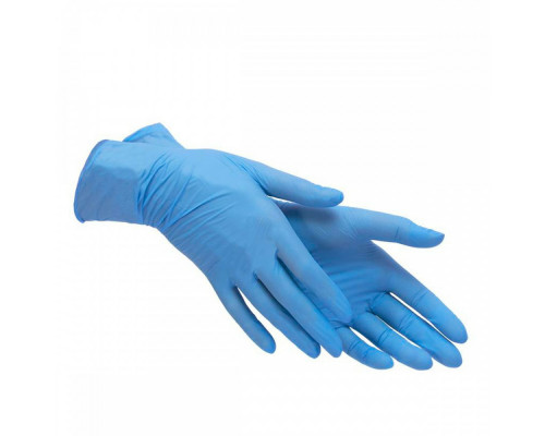 Перчатки нитриловые неопудренные голубой S (уп 100шт)  купить в Магнитогорске в Упакофф