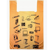 Майка ПНД 43+20*64 20мкм ЭЛЕКТРОН оранжевый уп 50шт (пак 1000) Союз-Пакет