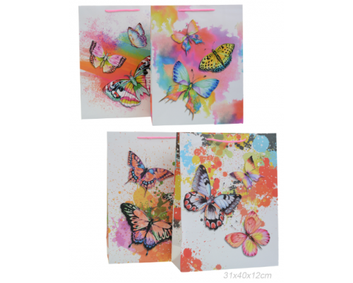 Пакет бумажный с ручками 31*40*12 микс рисунок в ассортименте