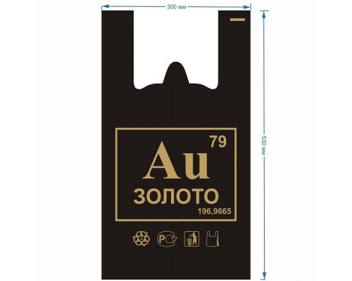 Майка ПНД 30+16*53 30мкм ЗОЛОТО черный 100шт (уп 1000) Союз-Пакет купить в Магнитогорске в Упакофф