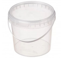 Ведро пищевое 1,1л с крышкой и замком прозр (уп 20)