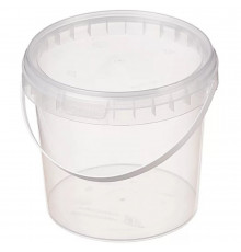 Ведро пищевое 1,1л с крышкой и замком прозр (уп 20)