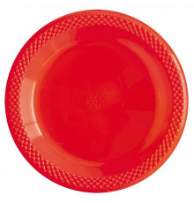 Тарелка пластиковая 150мм Делюкс красные (уп10шт) SEMPERTEX S.A.