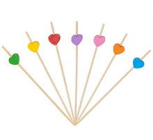 Пика для канапе 12см Сердце бамбук 100шт