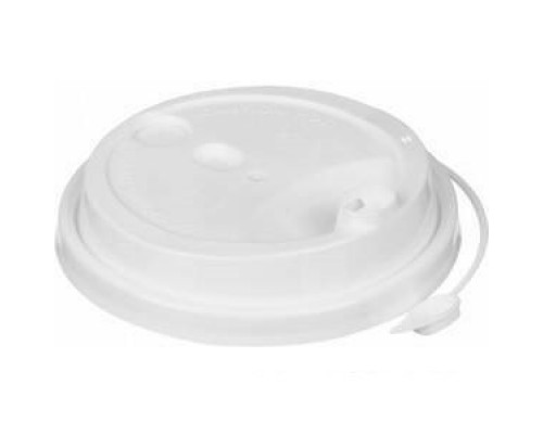Крышка для стакана бум белая d-80мм с заглушкой 50/1000
