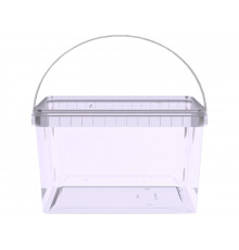 Ведро пищевое 2л прямоугольное с крышкой прозр (уп 50)