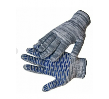 Перчатки х/б 10 класс 5 нитей с ПВХ серые Перчатки х/б 10 класс 5 нитей с ПВХ серые