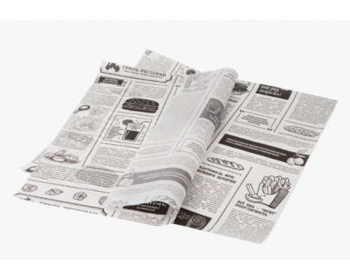 Бумага оберточная пищевая 400*400 Газета жиростойкая уп100шт (1000/5000)