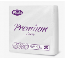 Салфетки бумажные 33*33 2-х слойные 25л в упак белые