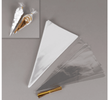 Пакет БОПП конус (Морковка) 160*300мм набор с зажимом в упак 100шт