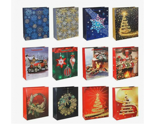 Пакет подарочный бумажный 26,5*16,5*7 НОВЫЙ ГОД НГ рисунок в ассортименте Пакет подарочный бумажный 26,5*16,5*7 НОВЫЙ ГОД НГ рисунок в ассортименте