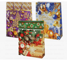 Пакет подарочный бумажный 47*33*10 НОВЫЙ ГОД НГ рисунок в ассортименте
