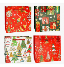 Пакет подарочный бумажный 16*16*7,6 НОВЫЙ ГОД НГ рисунок в ассортименте