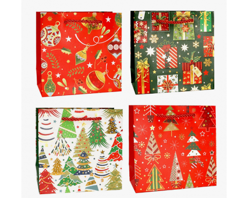 Пакет подарочный бумажный 16*16*7,6 НОВЫЙ ГОД НГ рисунок в ассортименте Пакет подарочный бумажный 16*16*7,6 НОВЫЙ ГОД НГ рисунок в ассортименте