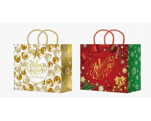Пакет подарочный бумажный 38*53,5*13 НОВЫЙ ГОД НГ горизонтальный рисунок в ассортименте Пакет подарочный бумажный 38*53,5*13 НОВЫЙ ГОД НГ горизонтальный рисунок в ассортименте
