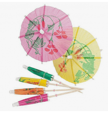 Пика для канапе 10см Зонтик дерево 8шт в упак в ассортименте