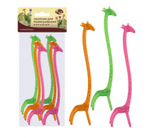 Размешиватель пластиковый 140мм Жираф цвет в ассортименте 8шт в упак Размешиватель пластиковый 140мм Жираф цвет в ассортименте 8шт в упак