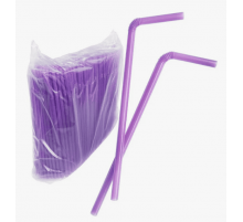 Трубочки для коктейля 40шт L-240 d-5 гофрированные цвет в ассортименте