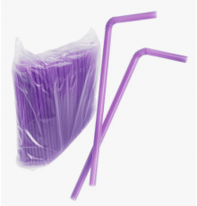 Трубочки для коктейля 40шт L-240 d-5 гофрированные цвет в ассортименте