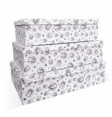 Коробка подарочная 38*23*10 белая ПОДАРОК