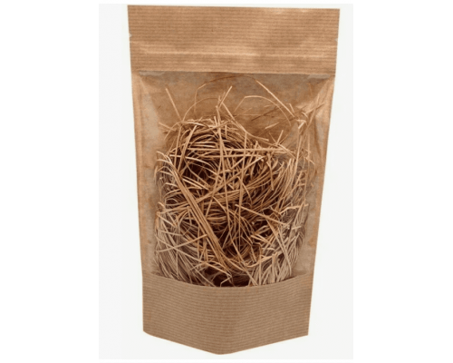 Пакет дой-пак 225*140 бумажный крафт окно 140мм с застежкой зип лок (уп50)