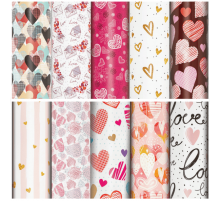 Бумага упаковочная 70*100см Золотая сказка Love Story ассорти