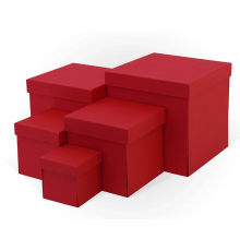Коробка подарочная 9*9*9 тиснение РОГОЖКА КУБ красный моно