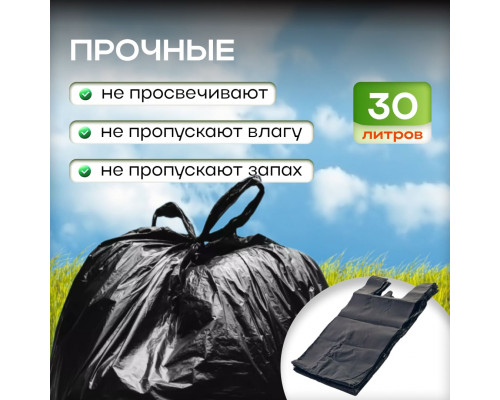 Мешок для мусора ПНД 30л 30шт с ручками Дружок