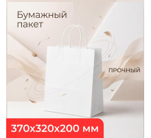 Пакет бумажный с круч. ручками 370*320*200 белый (уп250)