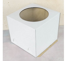 Коробка для торта 300*300*300мм белая с окном