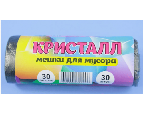 Мешок для мусора ПНД 30л 30шт Кристалл