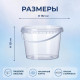 Ведро пищевое 1,1л с крышкой и замком прозр (уп 20)