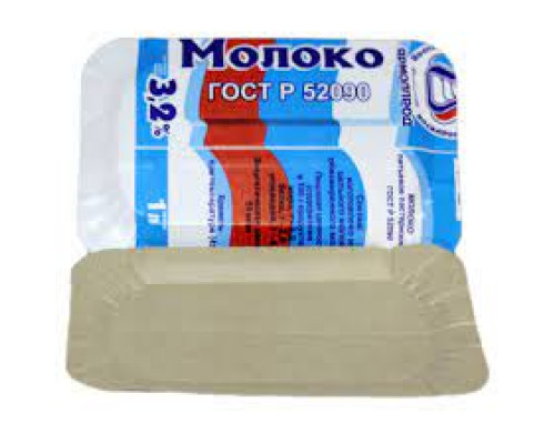 Тарелка картонная 130*200мм МОЛОКО (уп100шт)